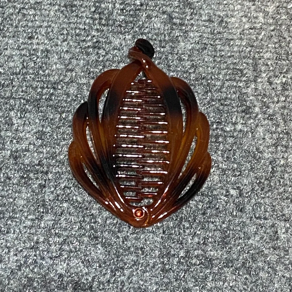 Scunci Tortoiseshell Hair Accessory Set 2 Side Combs 1 Leaf Banana Clip 90s Y2K
